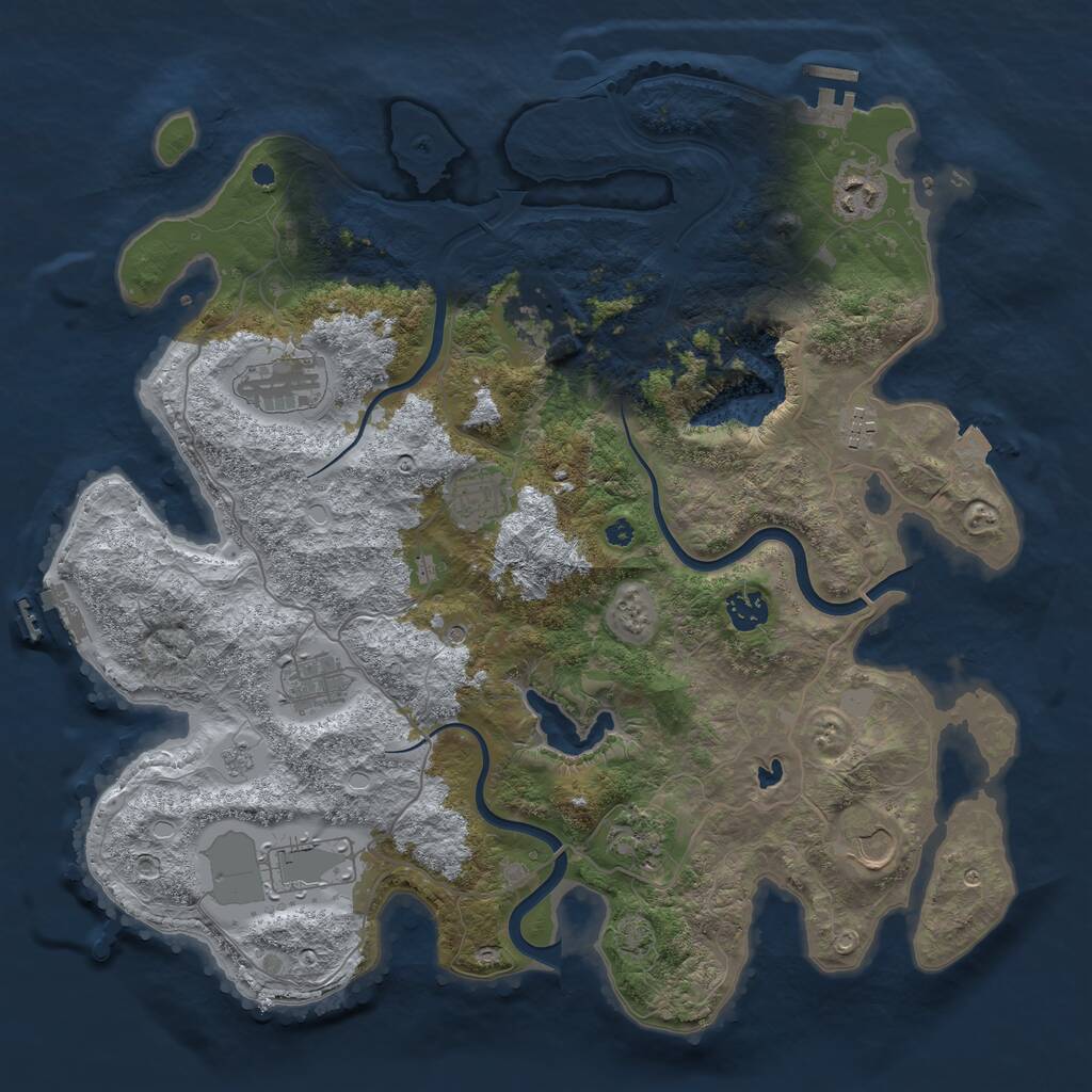 Rust Map: Procedural Map, Size: 4000, Seed: 1917937661, 16 Monuments