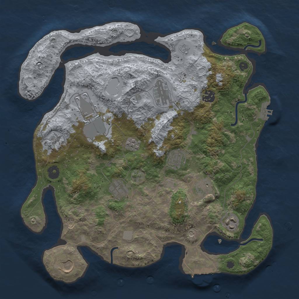 Rust Map: Procedural Map, Size: 3513, Seed: 17313, 17 Monuments