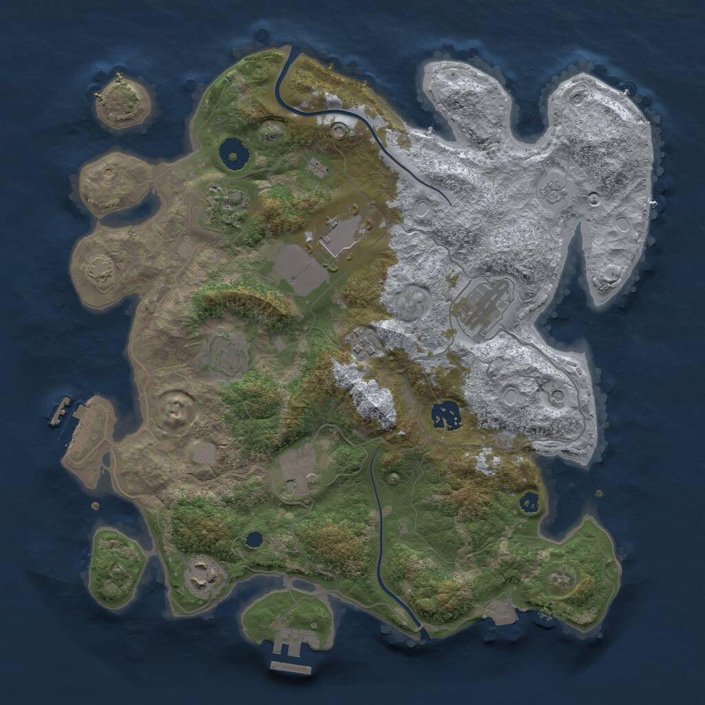 Rust Map: Procedural Map, Size: 3500, Seed: 31044, 14 Monuments