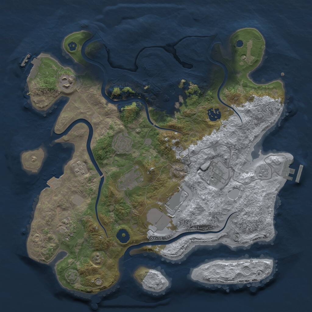 Rust Map: Procedural Map, Size: 3510, Seed: 159759, 15 Monuments