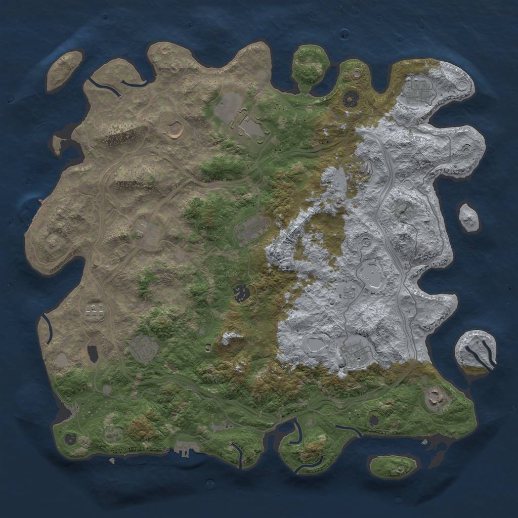 Rust Map: Procedural Map, Size: 4500, Seed: 1776317708, 18 Monuments