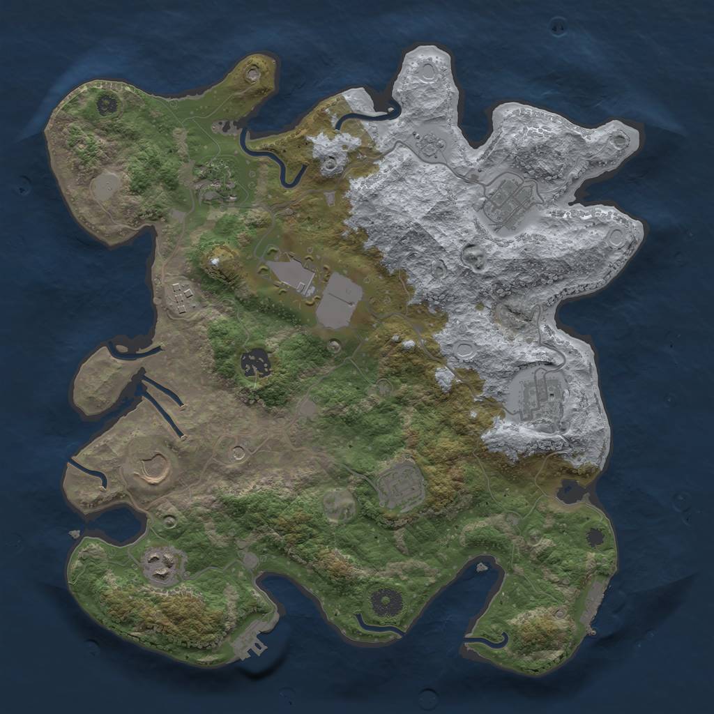 Rust Map: Procedural Map, Size: 3500, Seed: 2313123, 16 Monuments