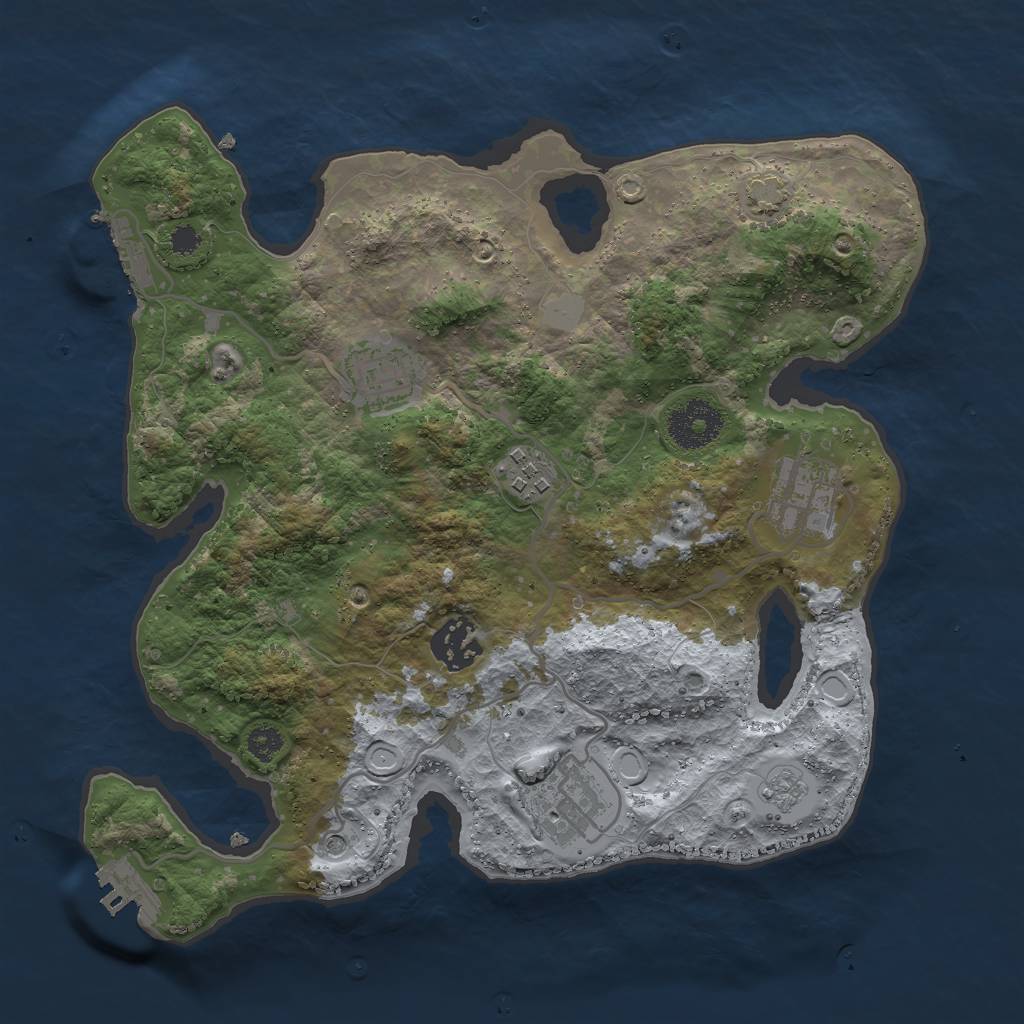 Rust Map: Procedural Map, Size: 3000, Seed: 152004034, 13 Monuments
