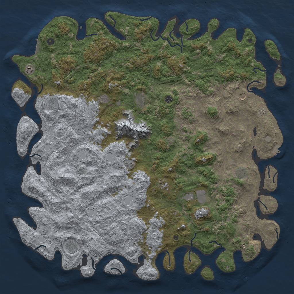 Rust Map: Procedural Map, Size: 6000, Seed: 1367338106, 18 Monuments