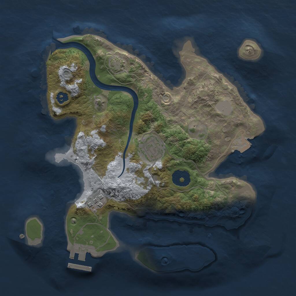 Rust Map: Procedural Map, Size: 2500, Seed: 1526789452, 5 Monuments