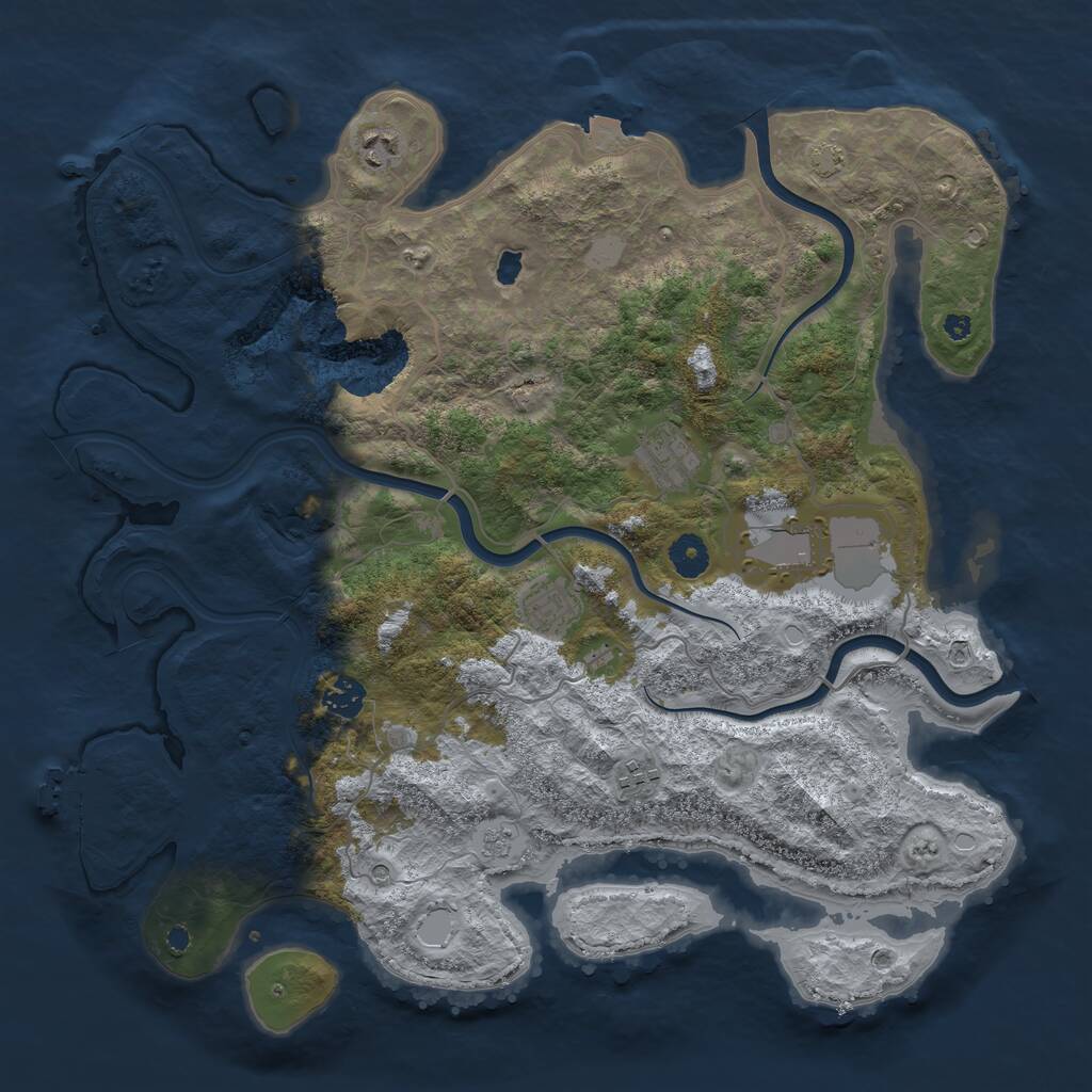 Rust Map: Procedural Map, Size: 4000, Seed: 4206970, 11 Monuments