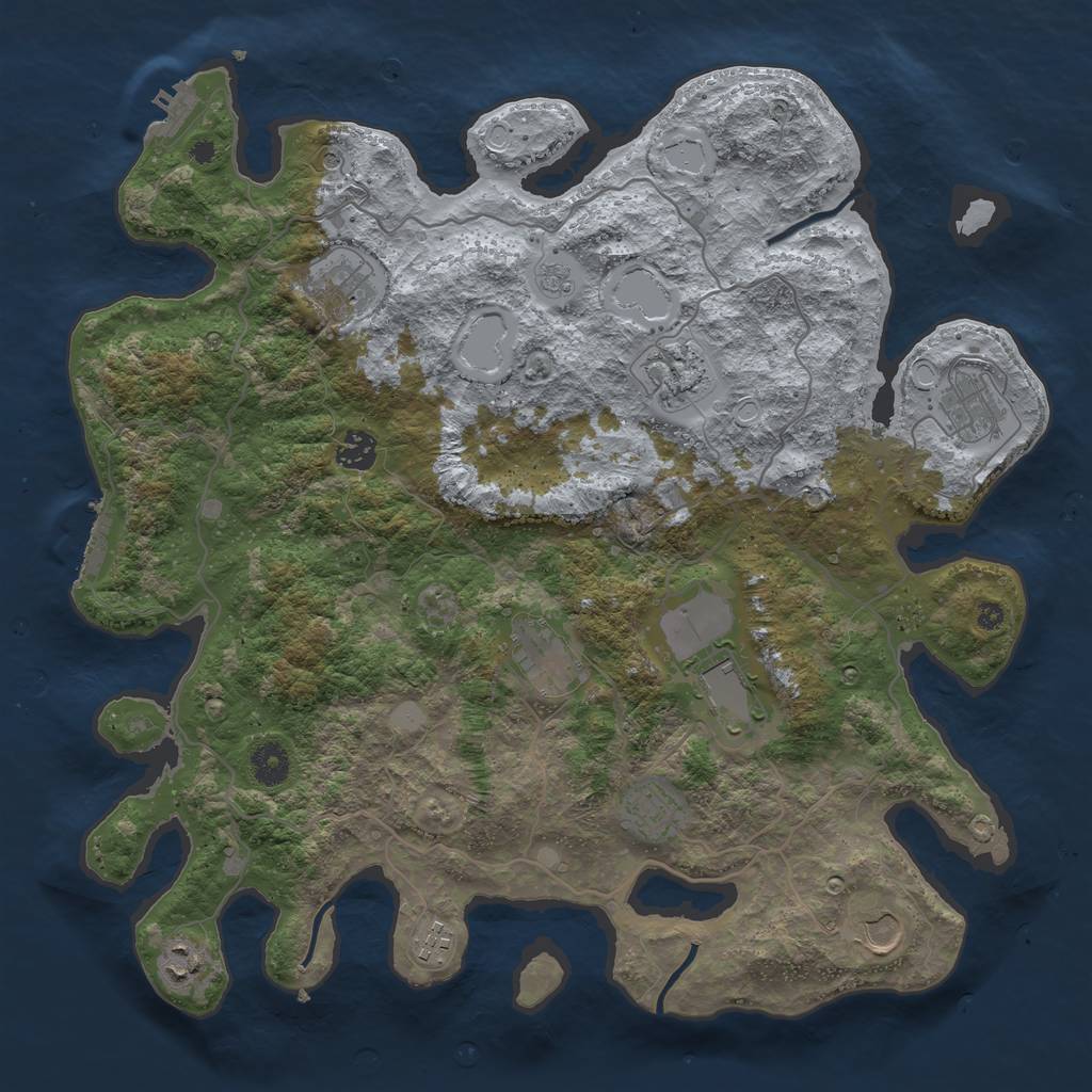 Rust Map: Procedural Map, Size: 4000, Seed: 1857318543, 17 Monuments