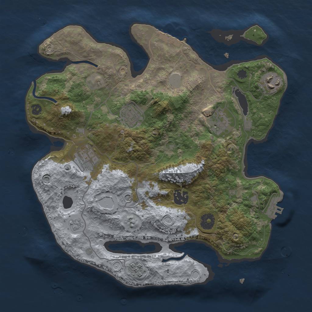 Rust Map: Procedural Map, Size: 3000, Seed: 1834084088, 13 Monuments