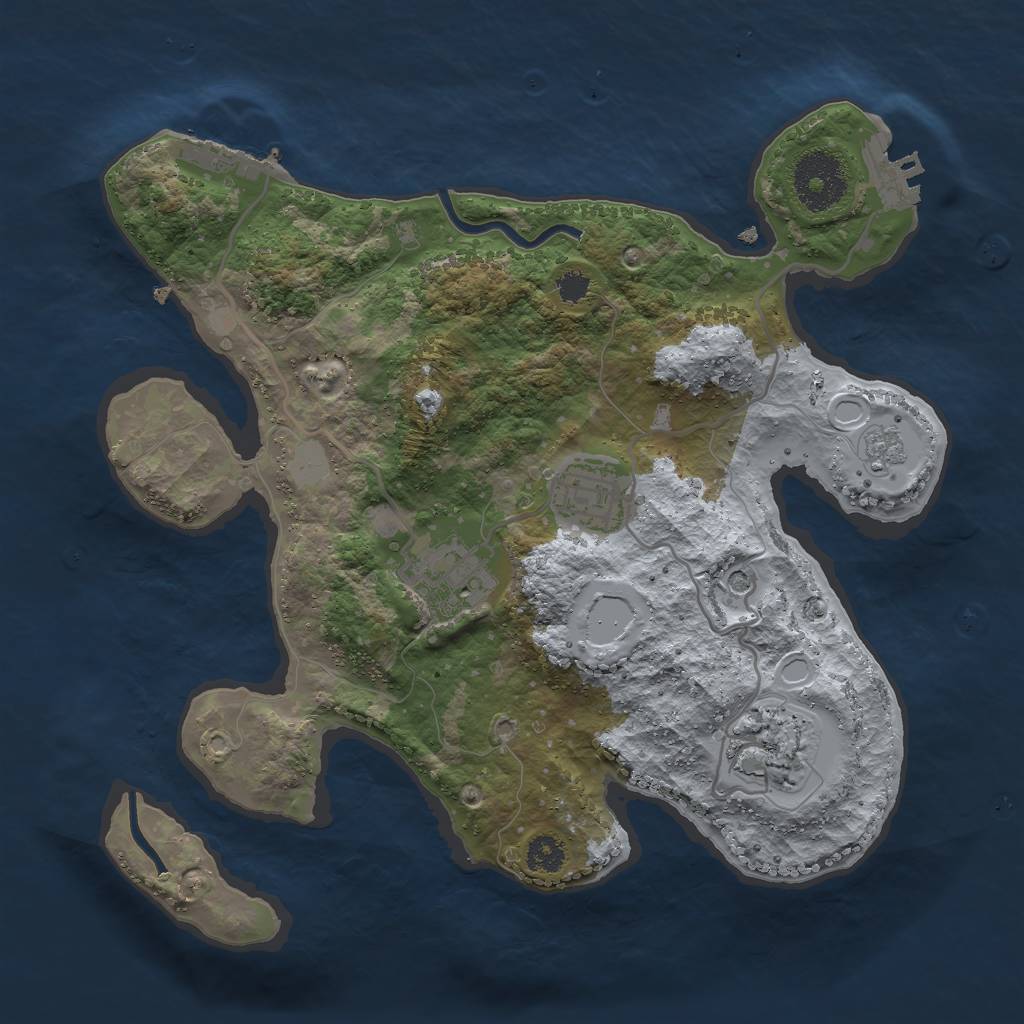 Rust Map: Procedural Map, Size: 2800, Seed: 32444534, 10 Monuments