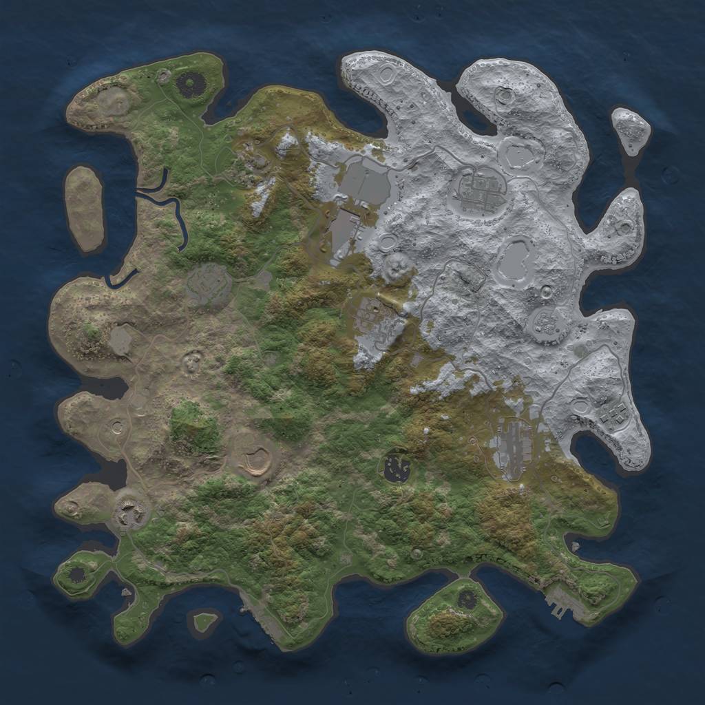 Rust Map: Procedural Map, Size: 3800, Seed: 13101997, 17 Monuments