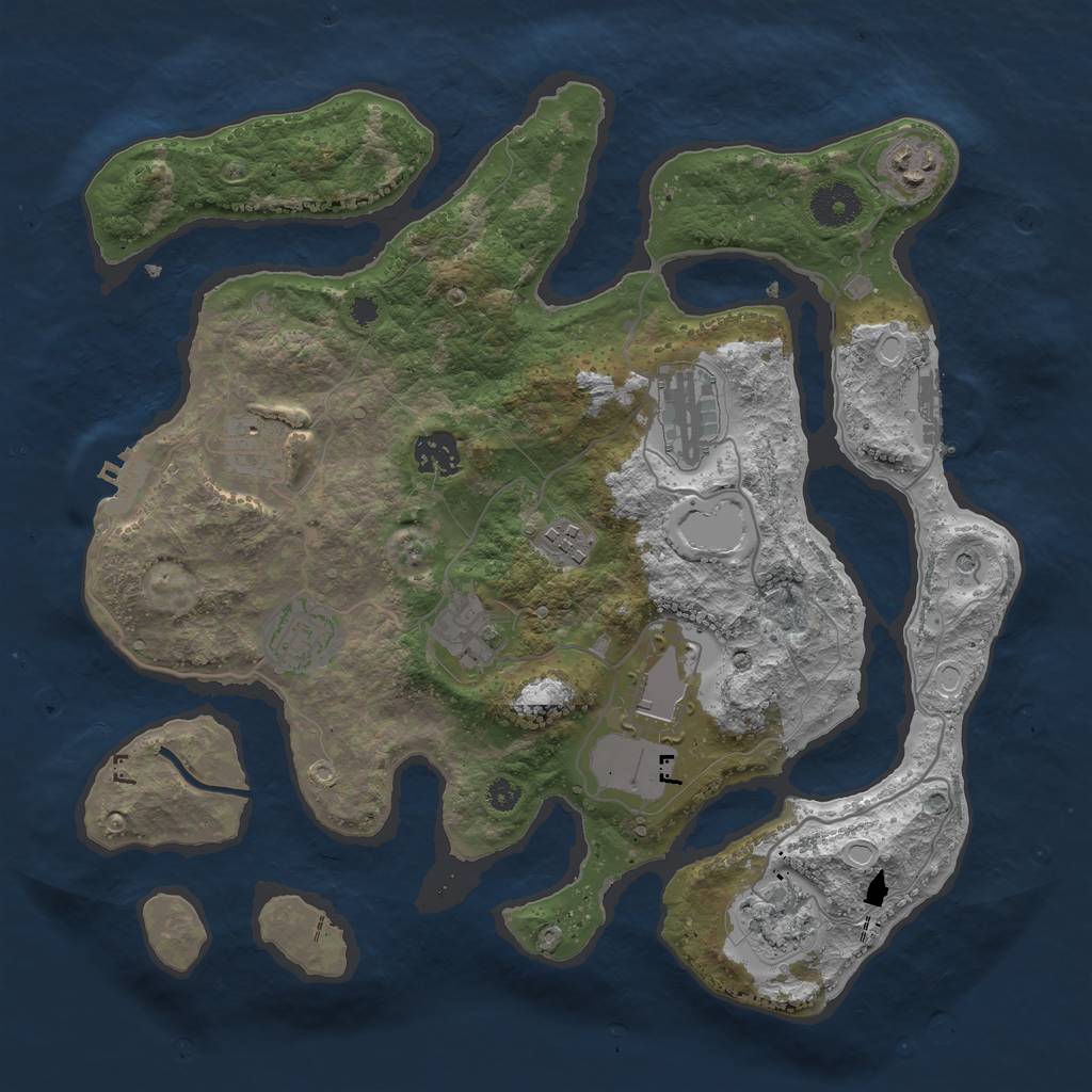 Rust Map: Procedural Map, Size: 3500, Seed: 235821716, 17 Monuments