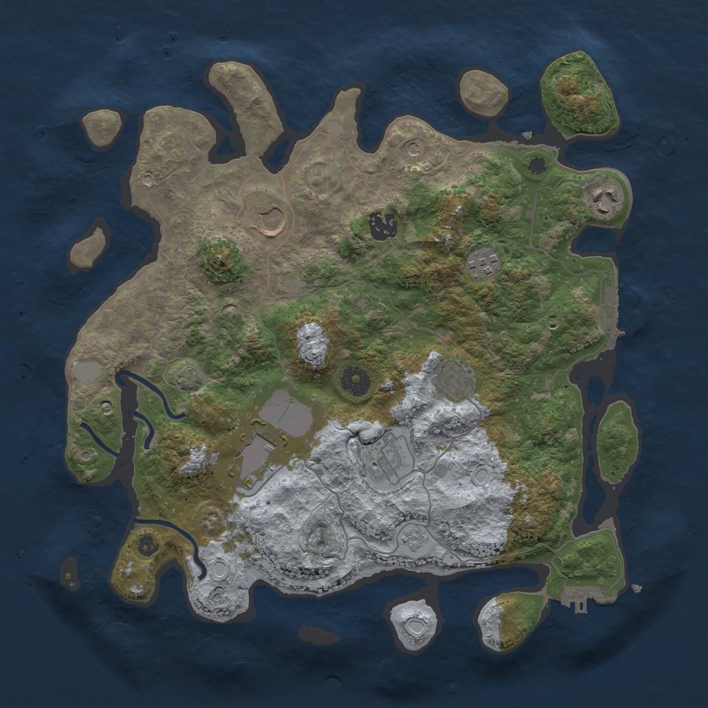 Rust Map: Procedural Map, Size: 3600, Seed: 3184045, 15 Monuments