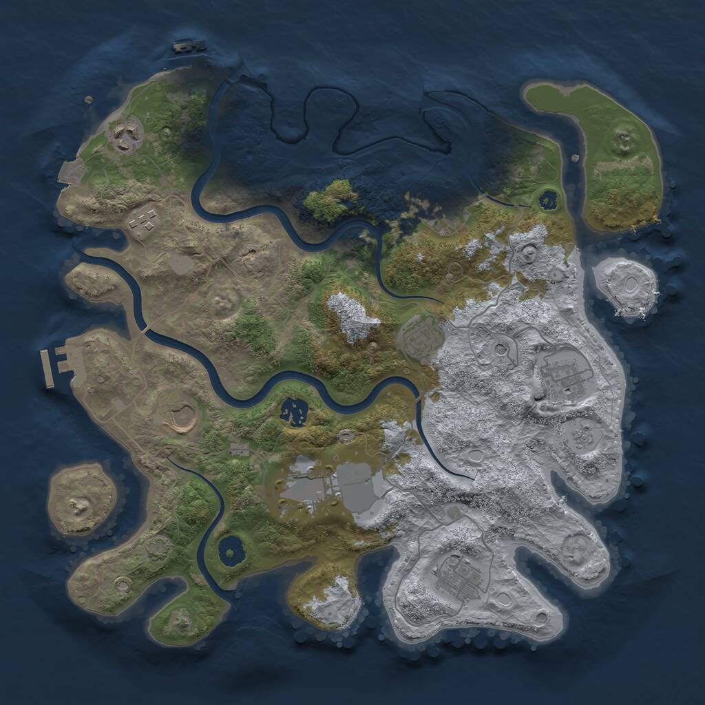 Rust Map: Procedural Map, Size: 3700, Seed: 8945, 15 Monuments