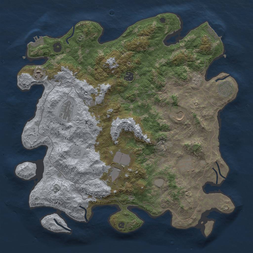 Rust Map: Procedural Map, Size: 4000, Seed: 984149659, 15 Monuments