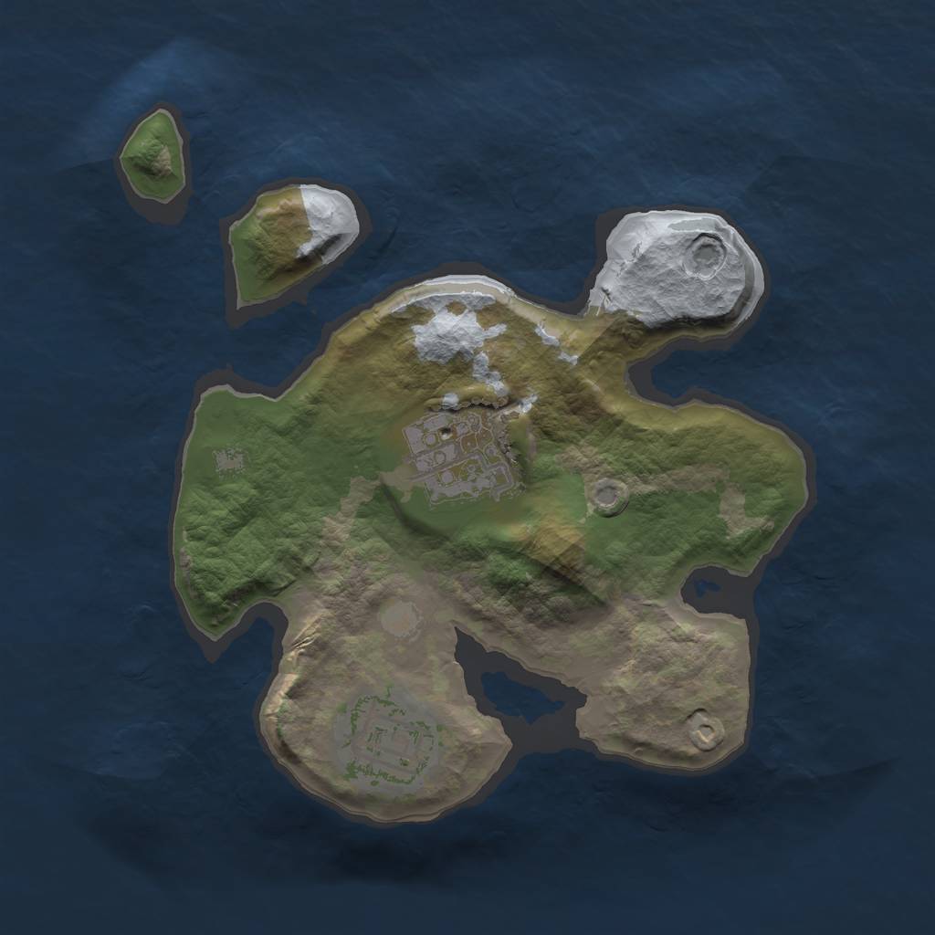 Rust Map: Barren, Size: 2100, Seed: 2147483645, 4 Monuments