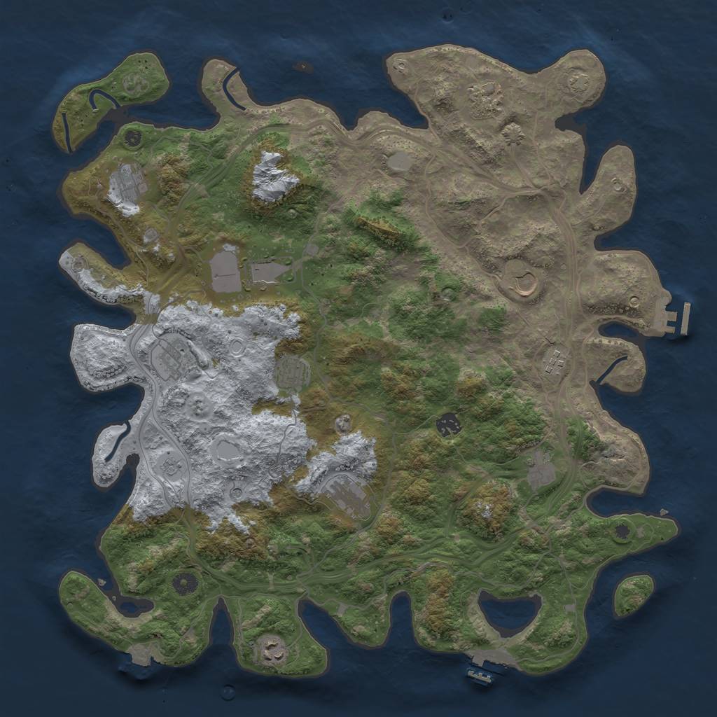 Rust Map: Procedural Map, Size: 4500, Seed: 1163197565, 19 Monuments