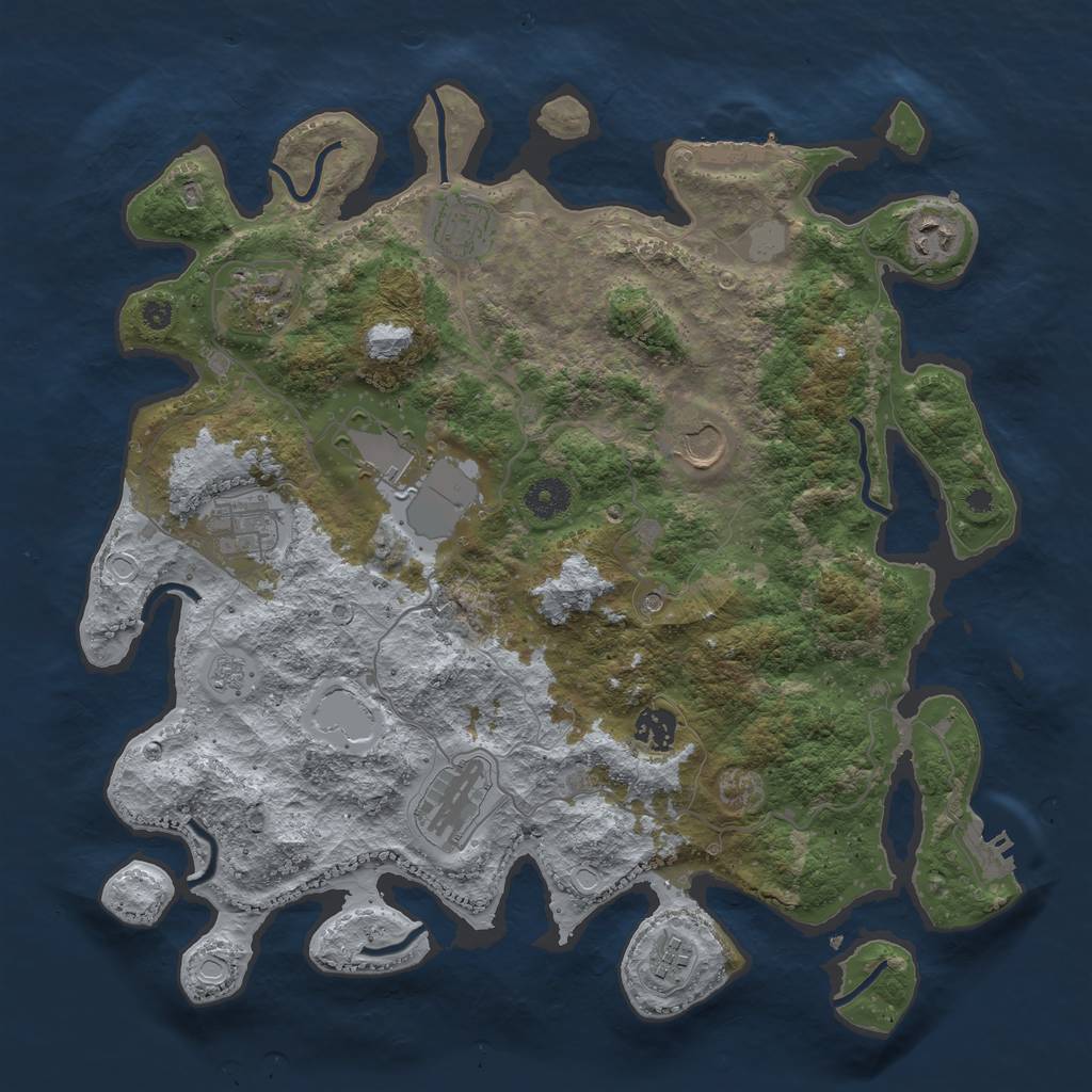 Rust Map: Procedural Map, Size: 3800, Seed: 1448353650, 16 Monuments