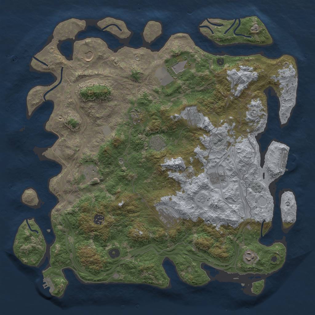 Rust Map: Procedural Map, Size: 4500, Seed: 1859969619, 18 Monuments