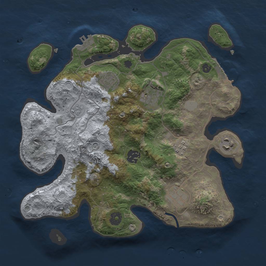 Rust Map: Procedural Map, Size: 3000, Seed: 4000, 13 Monuments