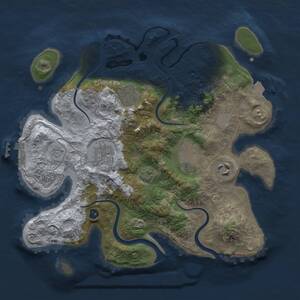 Thumbnail Rust Map: Procedural Map, Size: 3000, Seed: 4000, 9 Monuments