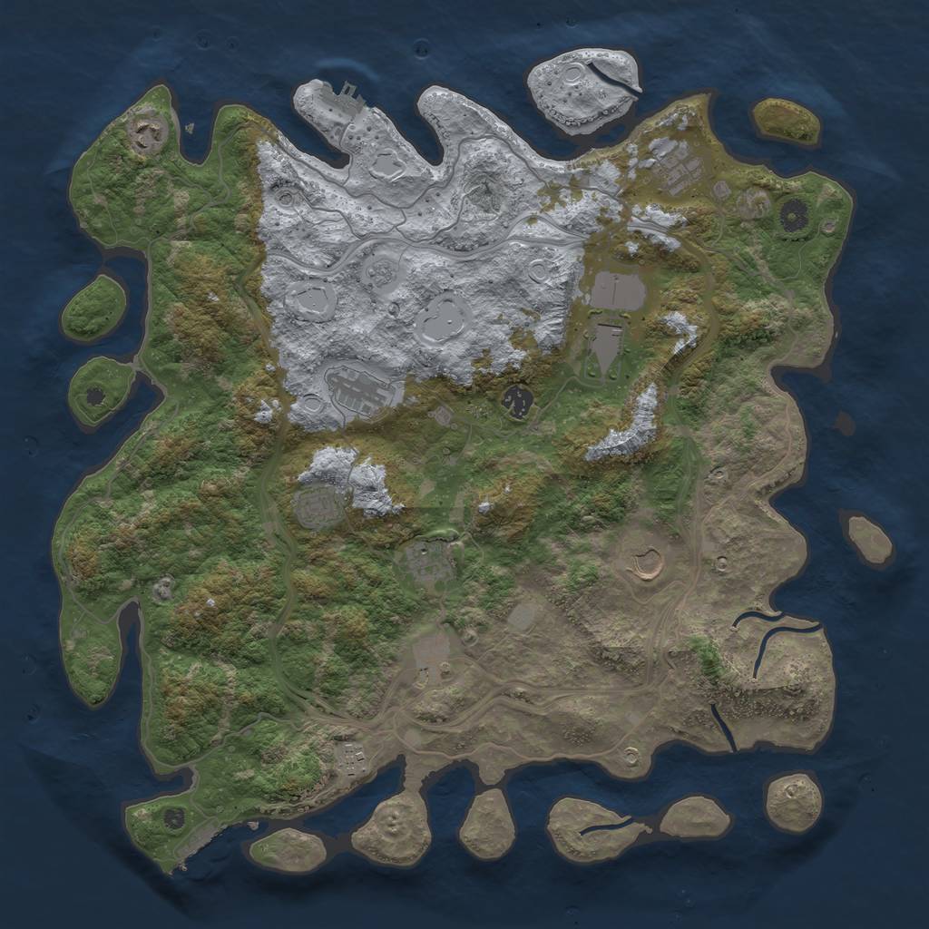Rust Map: Procedural Map, Size: 4500, Seed: 22001021, 17 Monuments