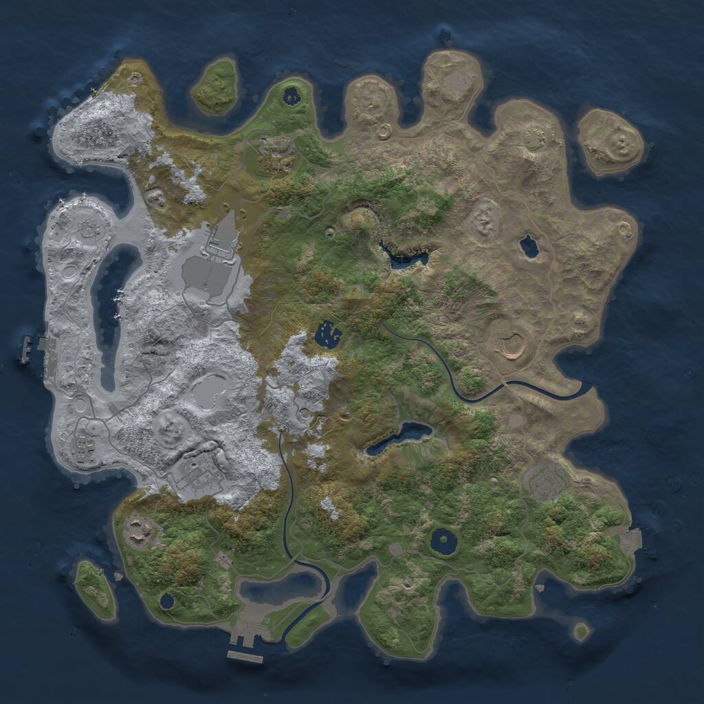 Rust Map: Procedural Map, Size: 4000, Seed: 7982549, 14 Monuments