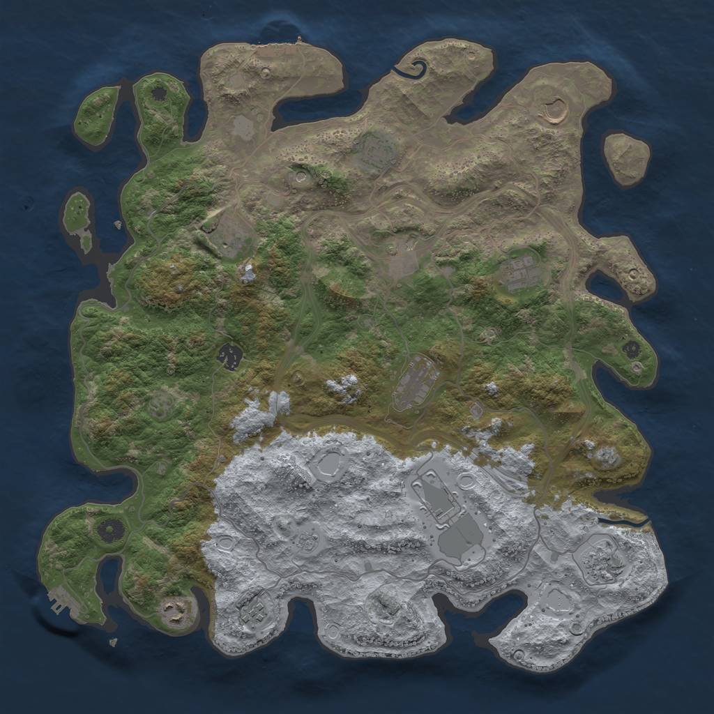 Rust Map: Procedural Map, Size: 4250, Seed: 7578257, 18 Monuments