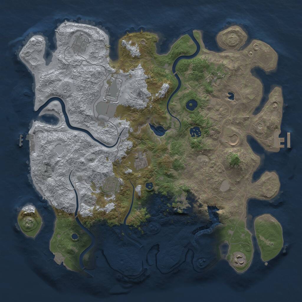 Rust Map: Procedural Map, Size: 4000, Seed: 15854, 16 Monuments