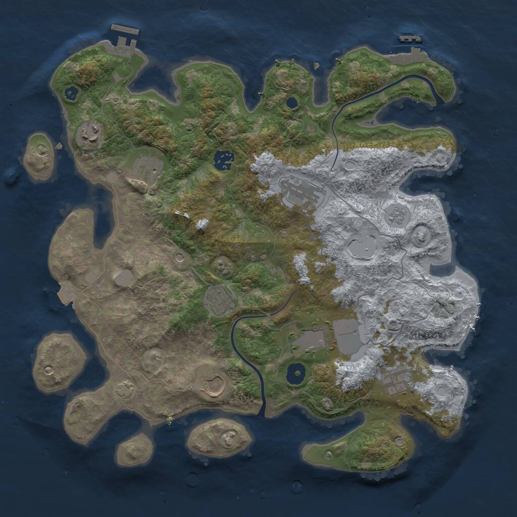Rust Map: Procedural Map, Size: 3750, Seed: 1716956271, 14 Monuments