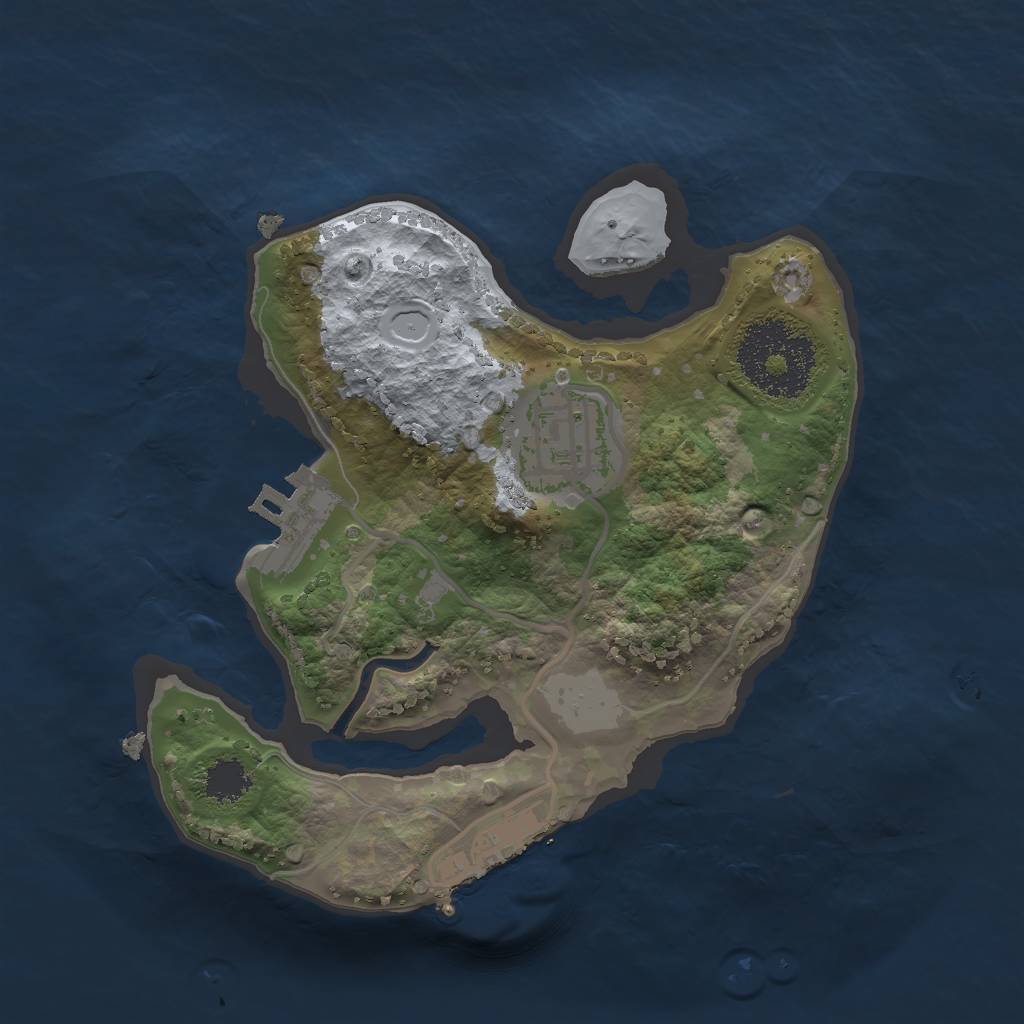 Rust Map: Procedural Map, Size: 2000, Seed: 1104840785, 6 Monuments