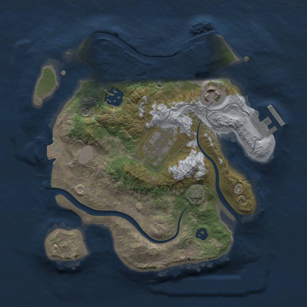 Rust Map: Procedural Map, Size: 2500, Seed: 1559, 8 Monuments