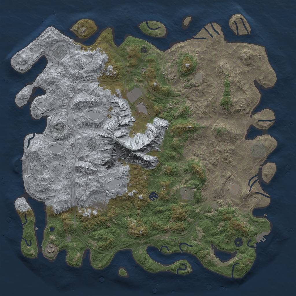 Rust Map: Procedural Map, Size: 5000, Seed: 2560, 17 Monuments
