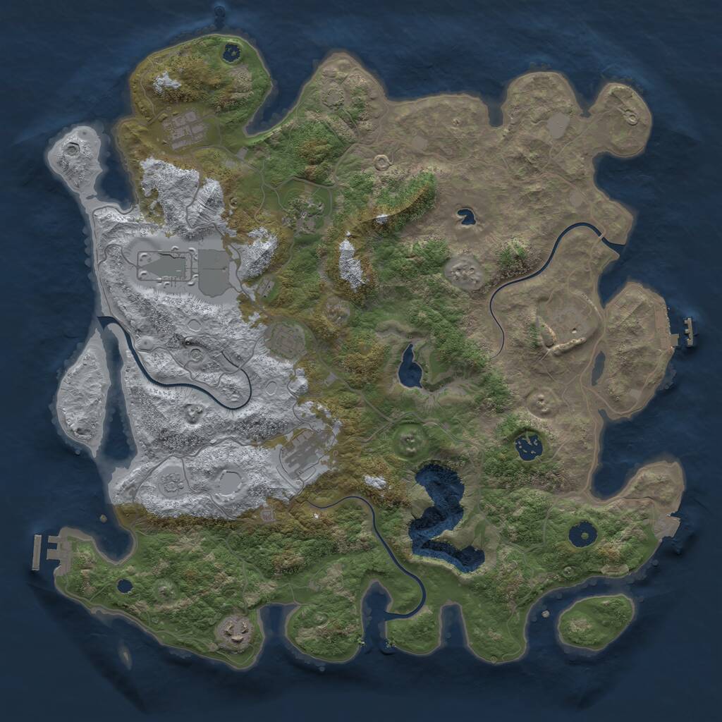Rust Map: Procedural Map, Size: 4100, Seed: 422, 14 Monuments