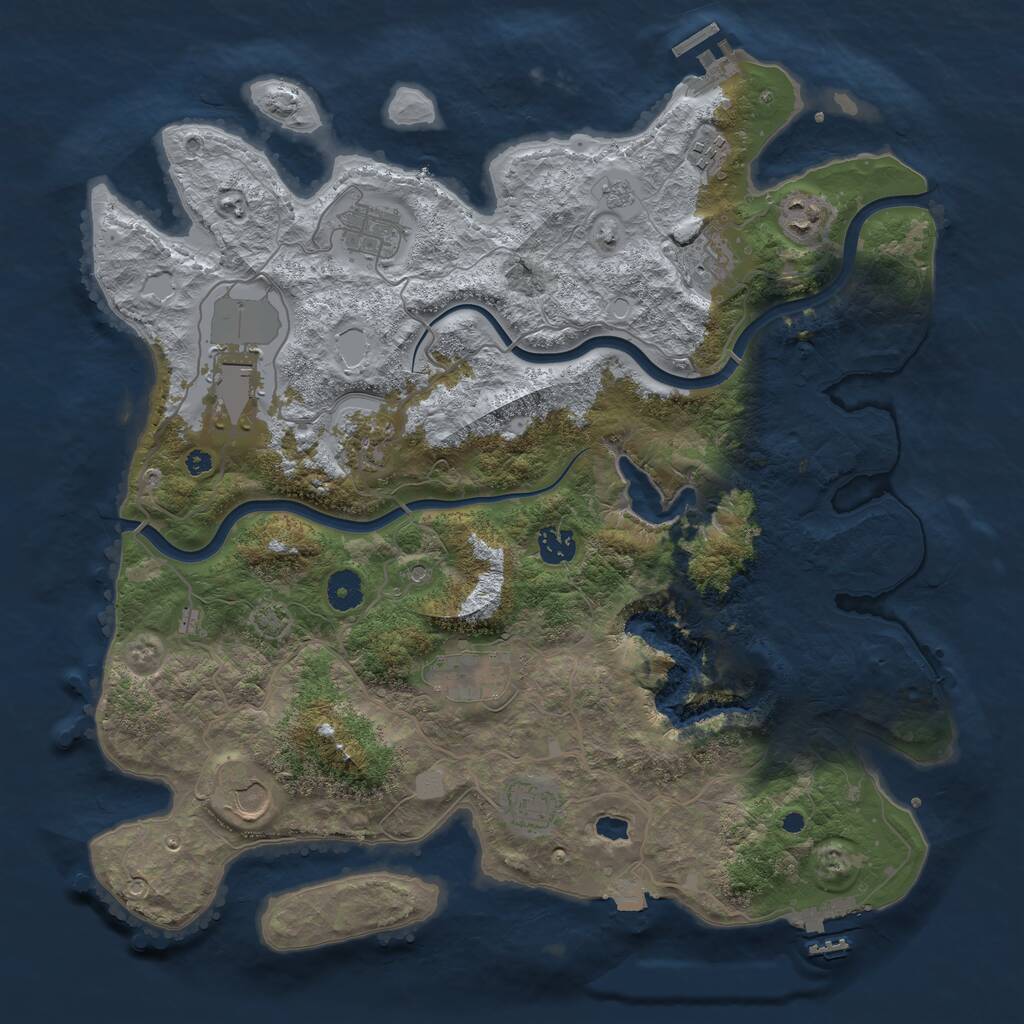 Rust Map: Procedural Map, Size: 4000, Seed: 6854332, 16 Monuments