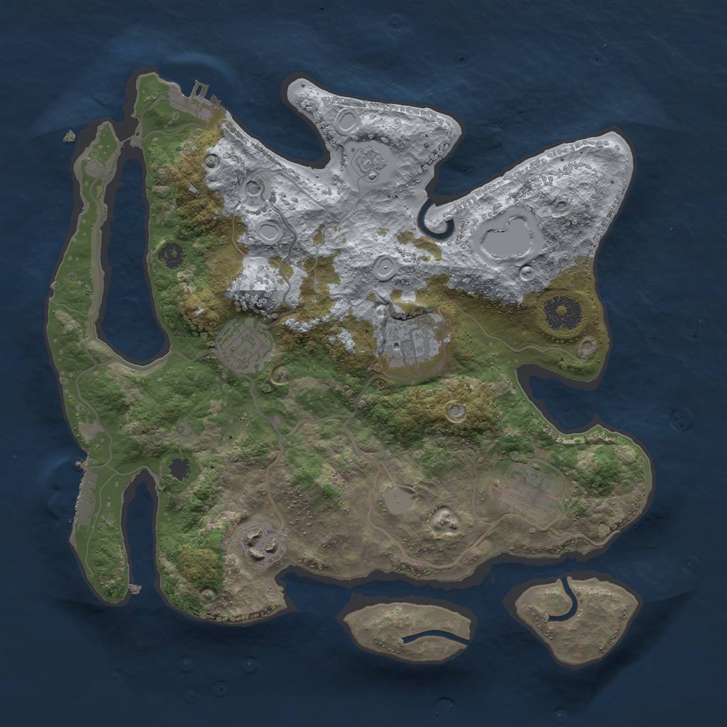 Rust Map: Procedural Map, Size: 3000, Seed: 10244118, 11 Monuments