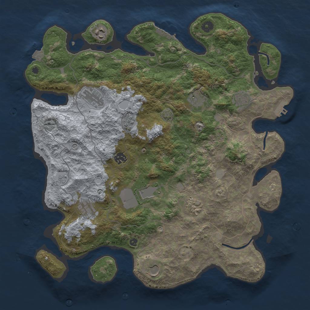 Rust Map: Procedural Map, Size: 4000, Seed: 75757575, 18 Monuments