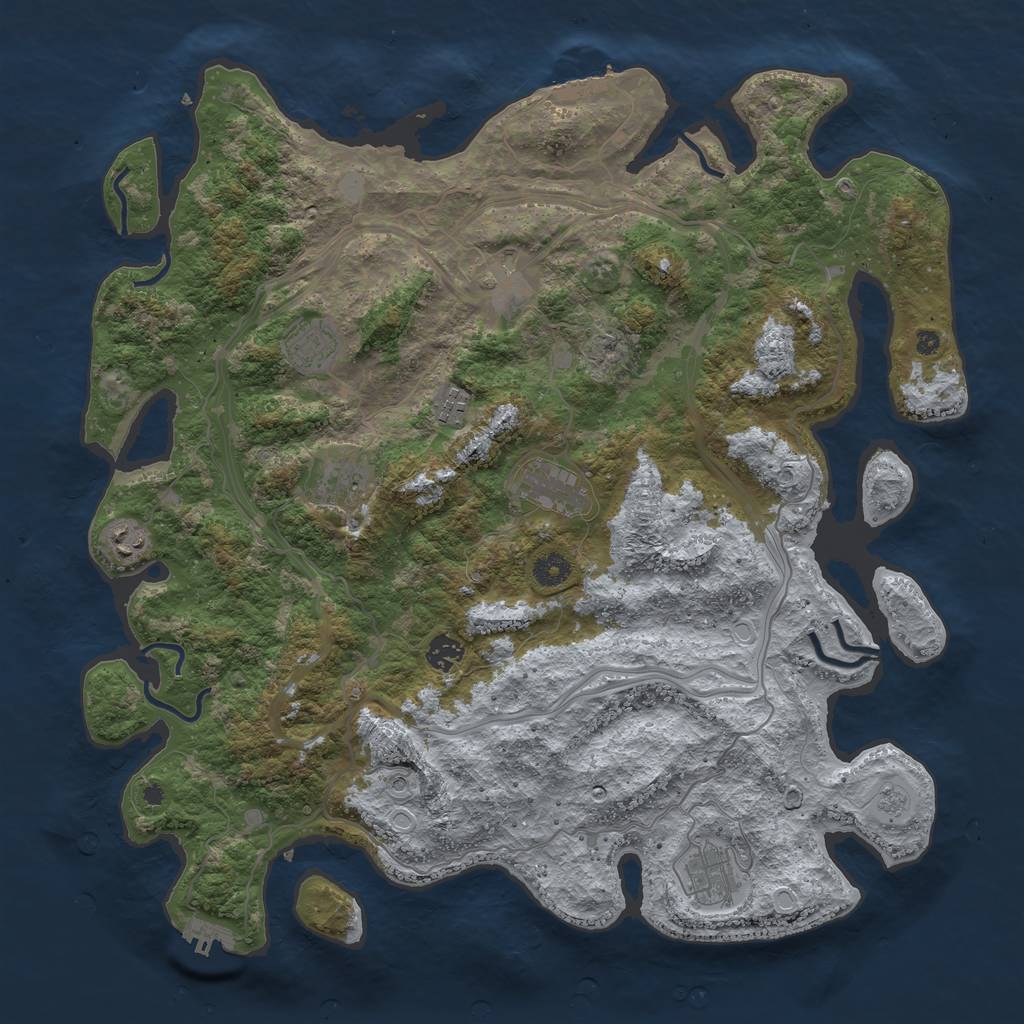 Rust Map: Procedural Map, Size: 4300, Seed: 919191, 15 Monuments
