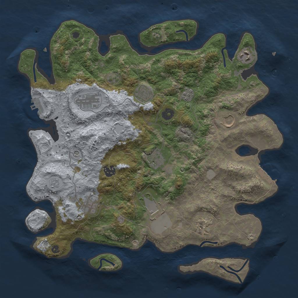Rust Map: Procedural Map, Size: 3750, Seed: 1859340461, 17 Monuments