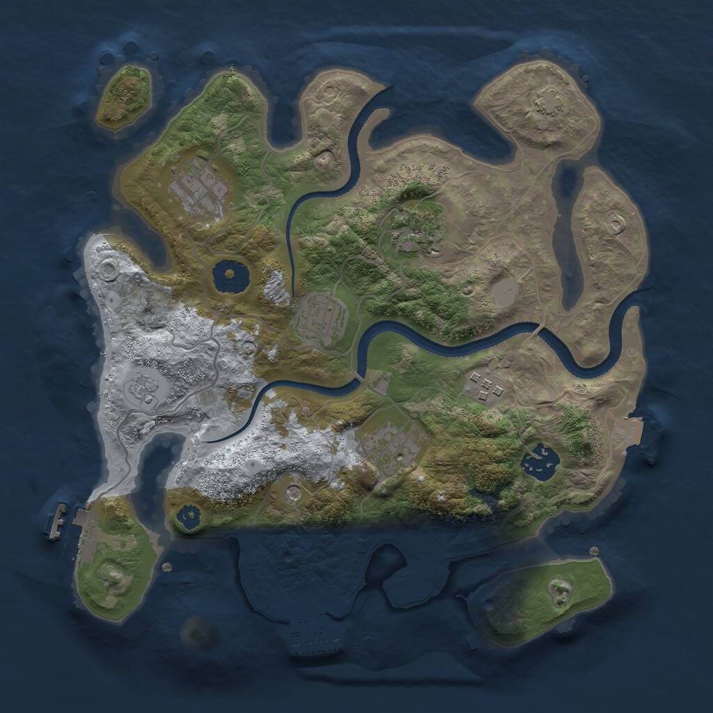 Rust Map: Procedural Map, Size: 3000, Seed: 1865005145, 12 Monuments