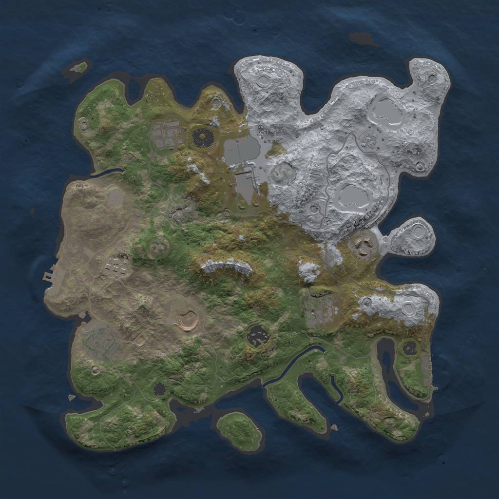 Rust Map: Procedural Map, Size: 3600, Seed: 5000, 15 Monuments