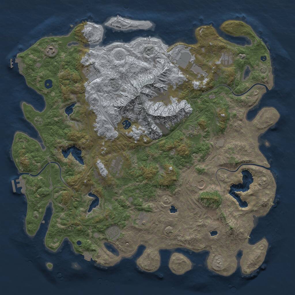 Rust Map: Procedural Map, Size: 5000, Seed: 2000, 17 Monuments