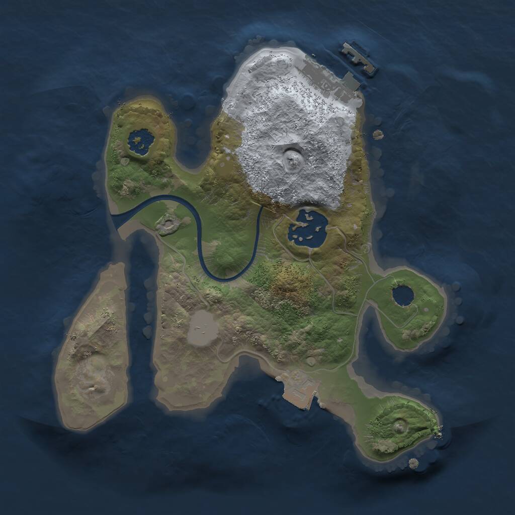 Rust Map: Procedural Map, Size: 2000, Seed: 556611, 3 Monuments