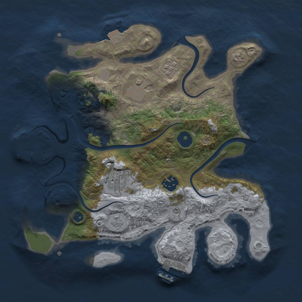 Rust Map: Procedural Map, Size: 3000, Seed: 472174448, 10 Monuments