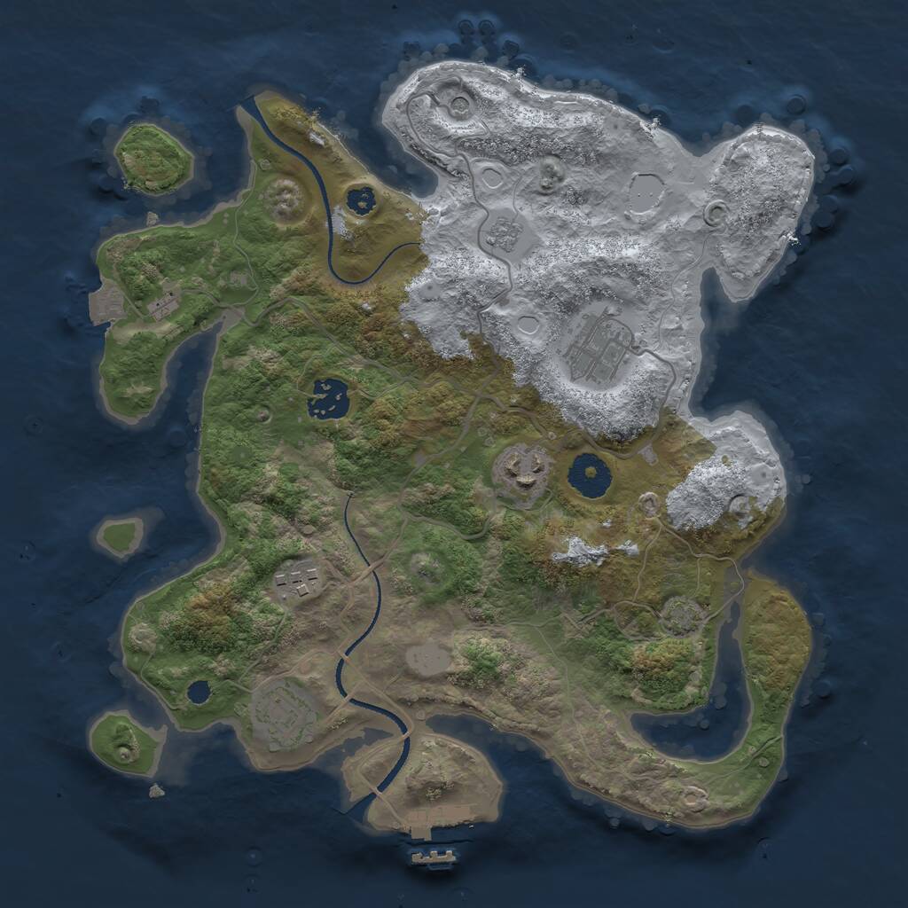 Rust Map: Procedural Map, Size: 3200, Seed: 90012111, 10 Monuments