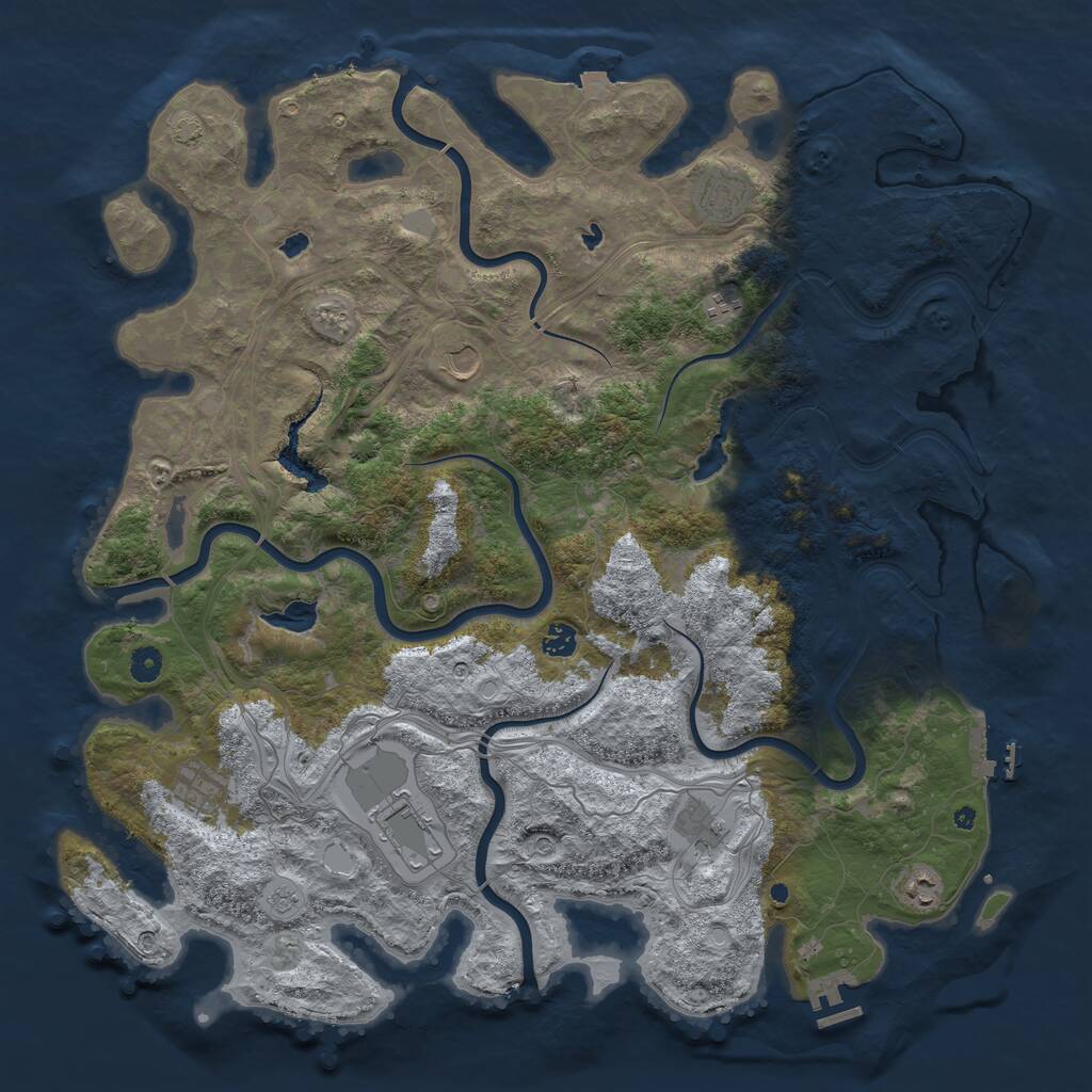 Rust Map: Procedural Map, Size: 4750, Seed: 45050884, 14 Monuments