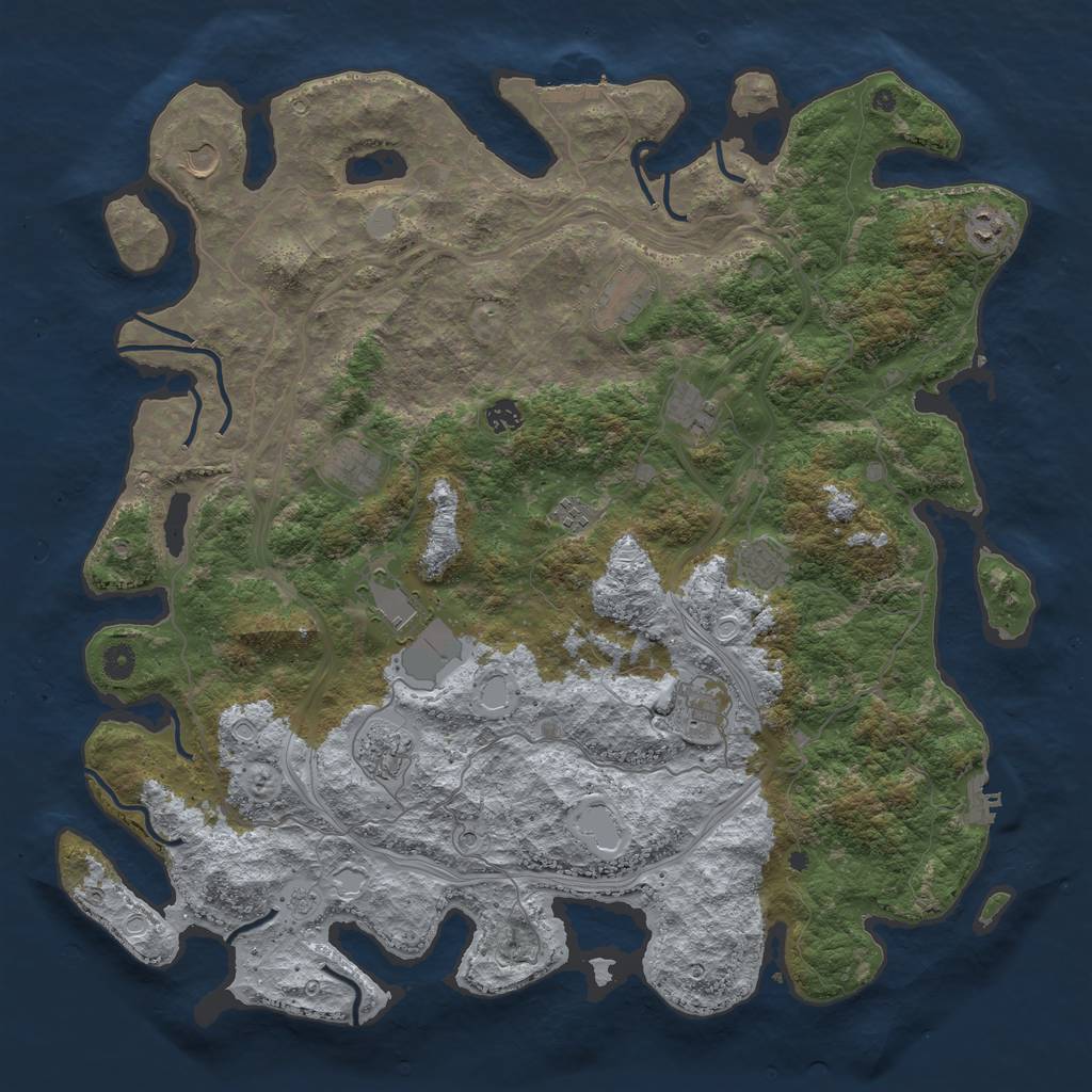 Rust Map: Procedural Map, Size: 4750, Seed: 45050884, 18 Monuments