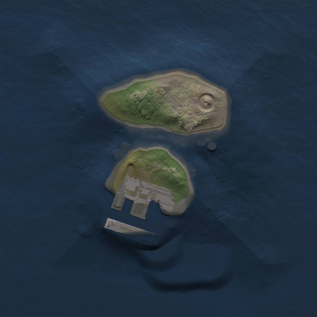 Rust Map: Procedural Map, Size: 1200, Seed: 236801, 2 Monuments