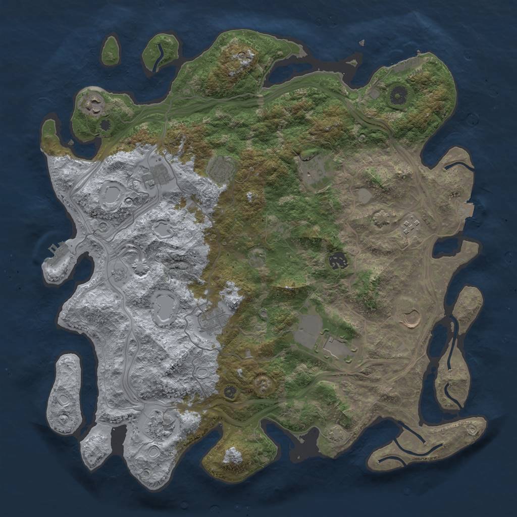 Rust Map: Procedural Map, Size: 4250, Seed: 349111, 18 Monuments