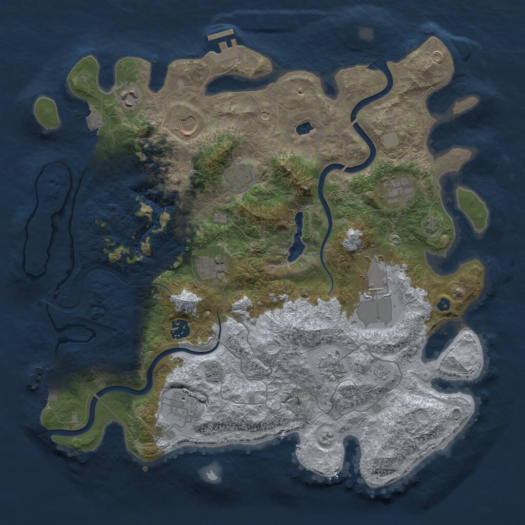 Rust Map: Procedural Map, Size: 4000, Seed: 1846144581, 16 Monuments