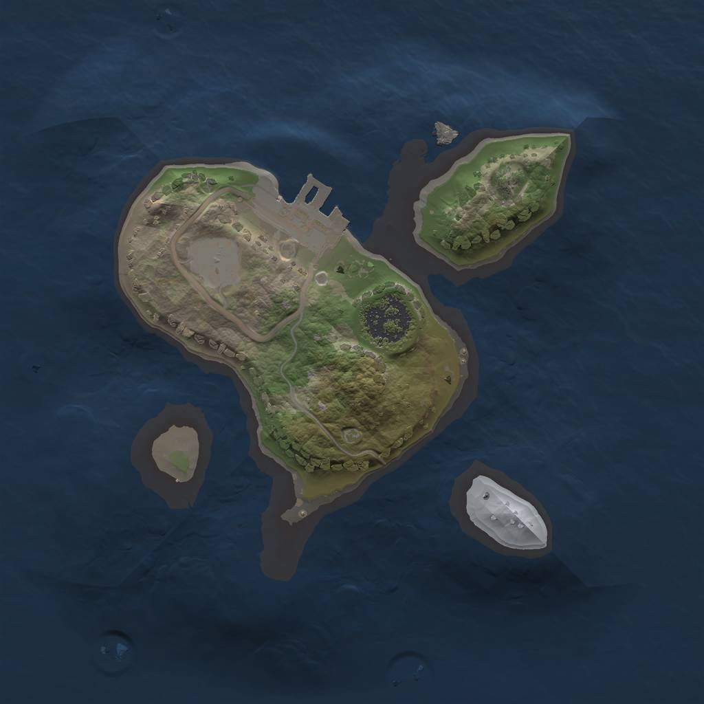 Rust Map: Procedural Map, Size: 1555, Seed: 1555, 4 Monuments